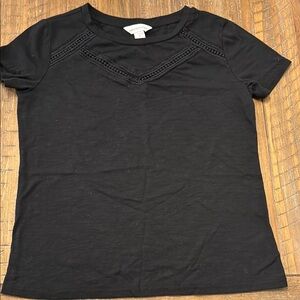 Liz Claiborne Black Fitted Short Sleeve T-Shirt